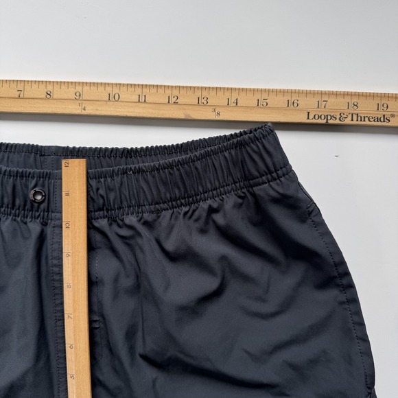 PSYCHO TUNA 6" Solid Unlined Swim Shorts Mens Medium Black Trunks‎ Elastic Waist - Picture 11 of 13